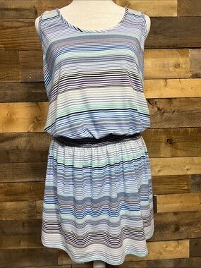 Mossimo Supply Co. Striped Mini Dress in White, Blue, Navy